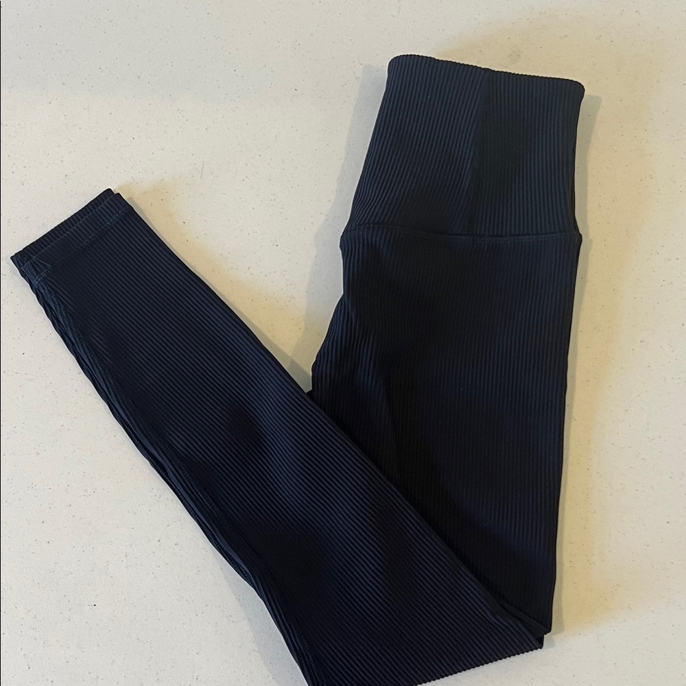 Athleta Black Elation Rib Leggings